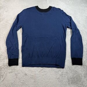 Lululemon Silk Blend Crewneck Sweater Women 4 Blue Long Sleeve